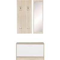 Garderobe Eiche Sonoma Nachbildung weiß B/T: ca. 80x27 cm von Wohnling