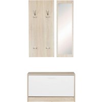 Garderobe Eiche Sonoma Nachbildung weiß B/T: ca. 80x27 cm Garderobe Eiche Sonoma Nachbildung weiß B/T: ca. 80x27 cm von Wohnling