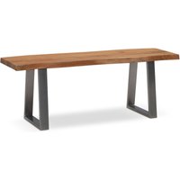 Garderobenbank Akazie Massivholz 120 cm Sitzbank Baumkante Flurbank von Wohnling