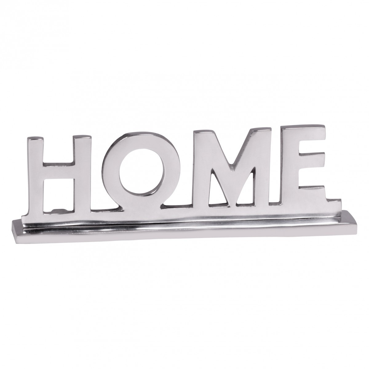 Home Deko Schriftzug Design Wohnzimmer Ess-Tisch- Dekoration Wohnung Alu Aluminium Wohndeko Silber 22 cm von Wohnling