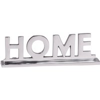 Home Deko Schriftzug Design Wohnzimmer Ess-Tisch- Dekoration Wohnung Alu Aluminium Wohndeko Silber 22 cm von Wohnling