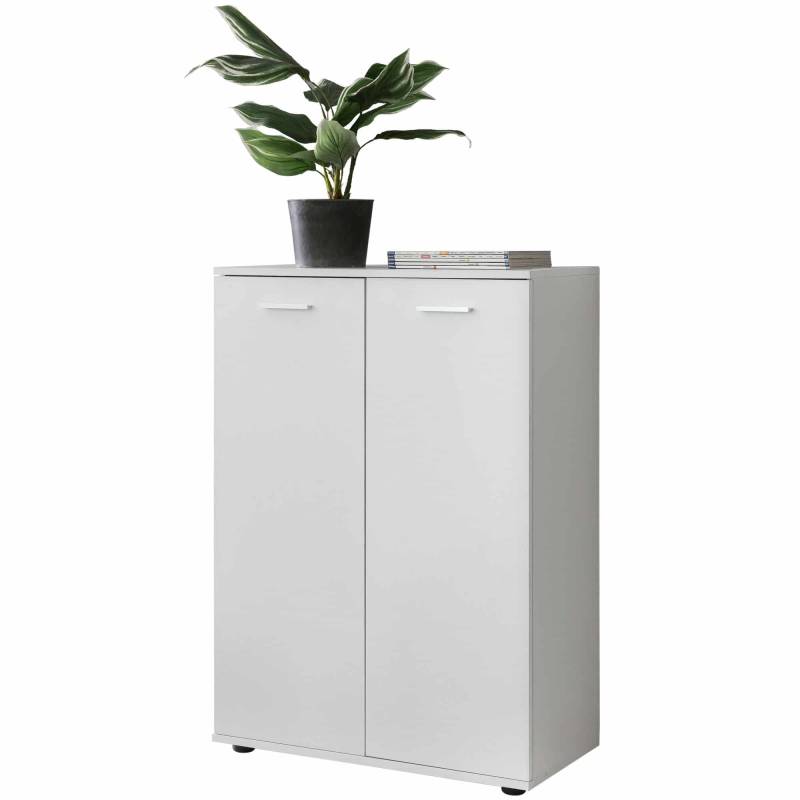 Kommode mit 2 Türen 71x104x35cm Mehrzweckschrank Holz Weiß von Wohnling