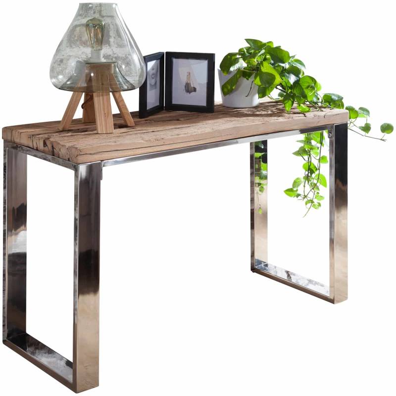 Konsolentisch 115x76x46 cm Massiv-Holz Akazie Natur von Wohnling