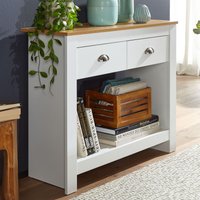 Konsolentisch 85x35x76 cm Weiß / Eiche von Wohnling