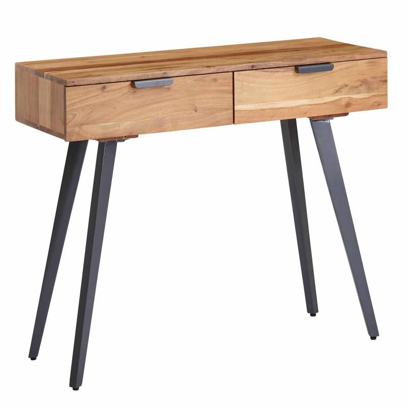 Konsolentisch 90 x 78 x 36 cm Akazie Massivholz / Metall Konsole mit Schubladen von Wohnling