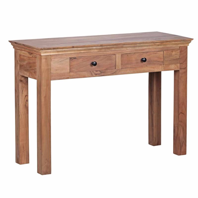 Konsolentisch MUMBAI Massivholz Akazie Konsole mit 2 Schubladen Schreibtisch 110 x 40 cm Landhaus-Stil Sideboard von Wohnling