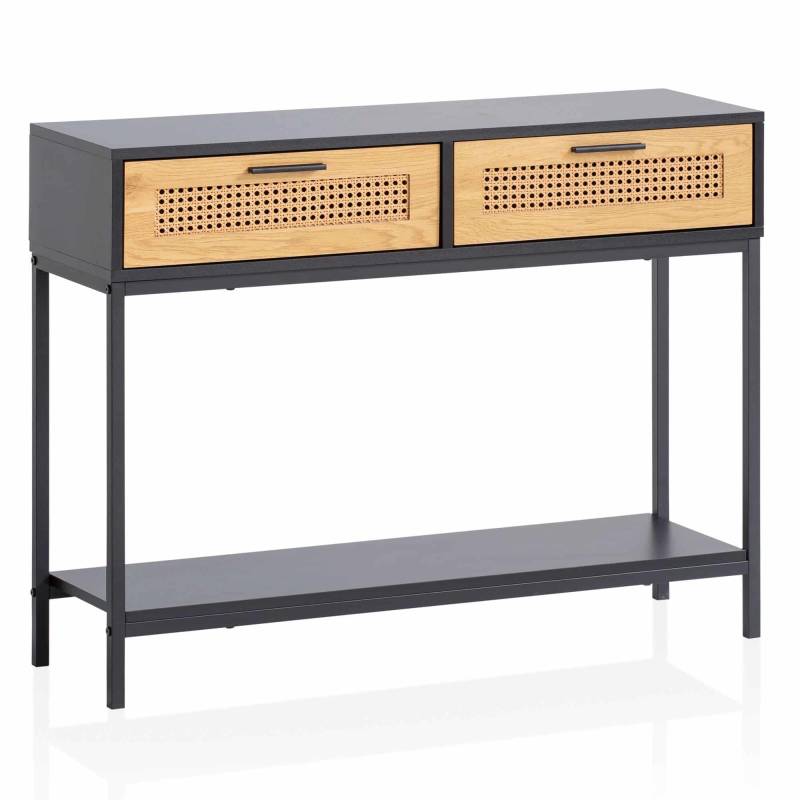 Konsolentisch Schwarz 100x30x75 cm Design Anrichte Flur von Wohnling