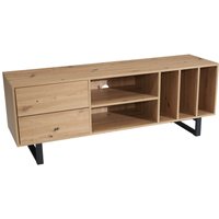 Lowboard 150 cm TV Schrank mit Regal Fernsehkommode Fernsehschrank Eiche Lowboard 150 cm TV Schrank mit Regal Fernsehkommode Fernsehschrank Eiche von Wohnling