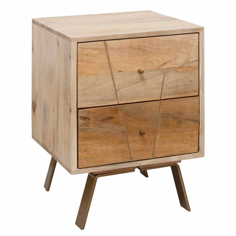 Nachtkonsole SIKAR 40x56x40cm Mango Massivholz Nachtschrank Hoch von Wohnling