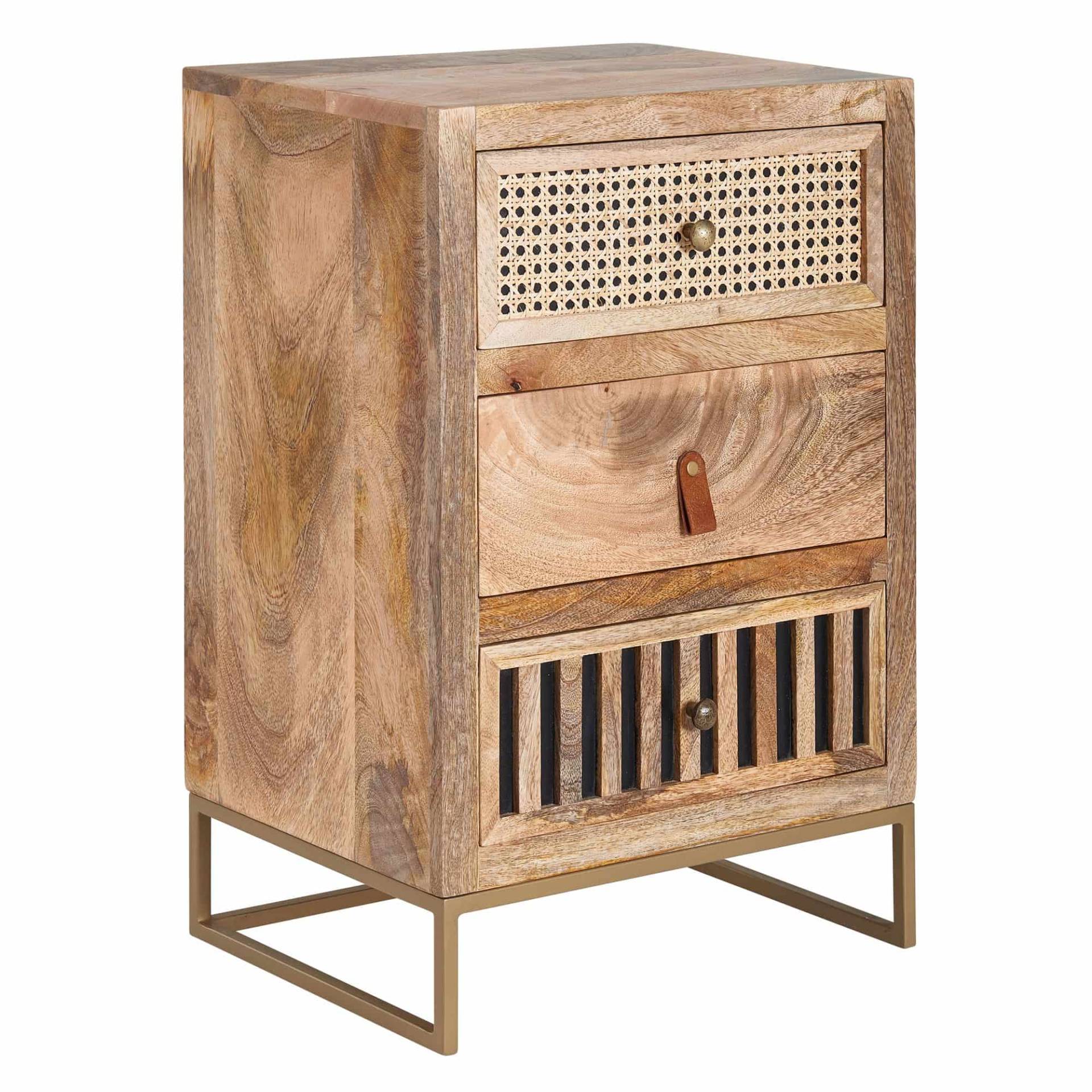 Nachttisch Mango Massivholz / Metall 40x60x30 cm Nachtschrank Boxspringbett Nachttisch Mango Massivholz / Metall 40x60x30 cm Nachtschrank Boxspringbett von Wohnling