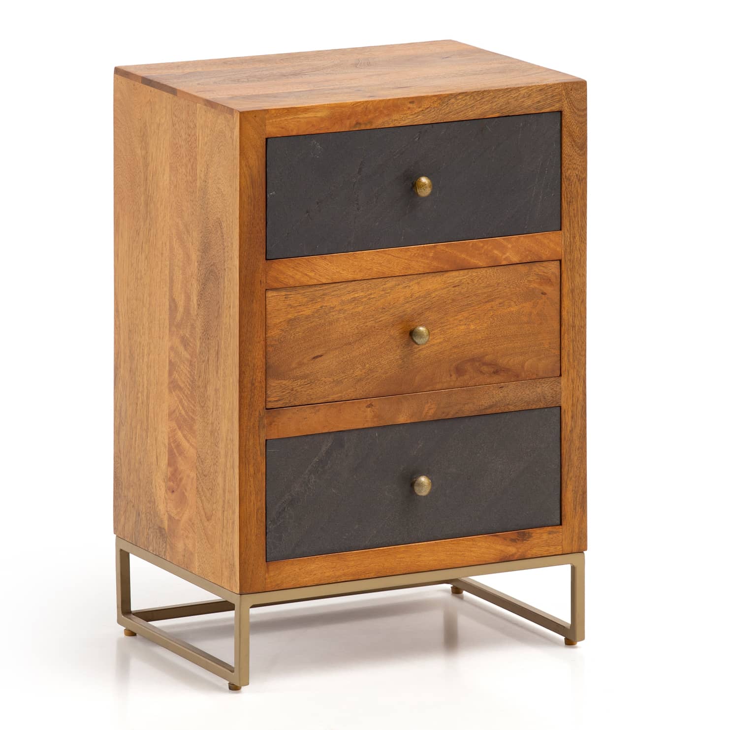 Nachttisch Mango Massivholz / Steinoptik 40x60x30 cm Nachtschrank Boxspringbett Nachttisch Mango Massivholz / Steinoptik 40x60x30 cm Nachtschrank Boxspringbett von Wohnling