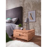 Nachttisch Massiv-Holz Akazie Design Nacht-Kommode 25 cm hoch mit Schublade Nachtschrank Natur-Holz 40x40 cm Nachttisch Massiv-Holz Akazie Design Nacht-Kommode 25 cm hoch mit Schublade Nachtschrank Natur-Holz 40x40 cm von Wohnling