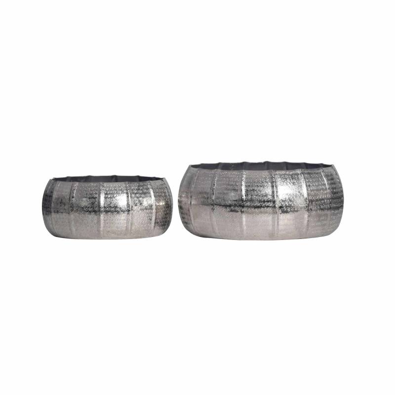 Pflanzgefäß 2er Set Metall Pflanzkübel Silber von Wohnling