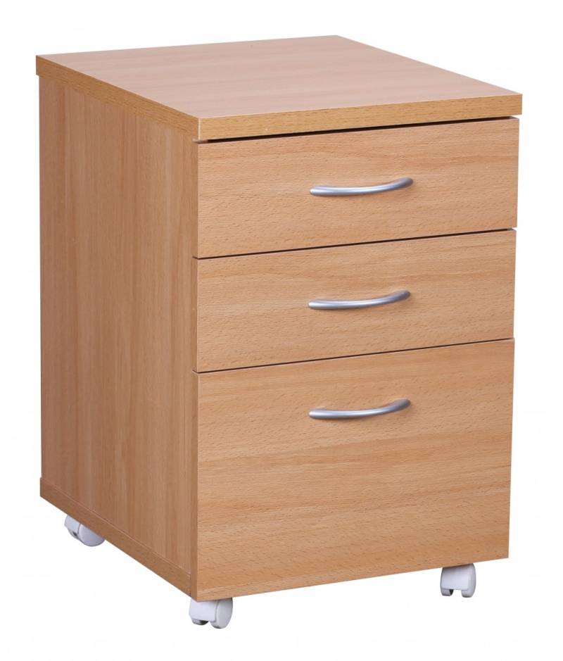 Rollcontainer OTTAWA 40 x 60 x 45 cm Unterschrank mit Rollen Buche von Wohnling