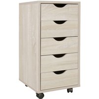 Rollcontainer braun Spanplatte B/H/T: ca. 33x64x38 cm von Wohnling