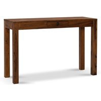 Schreibtisch 118 cm Sheesham Massivholz Bürotisch Laptoptisch Schublade von Wohnling