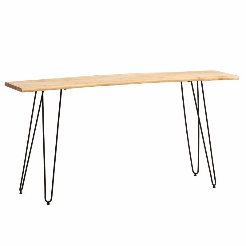 Schreibtisch 150x36x75 cm Akazie Massivholz / Metall Computertisch Baumkante von Wohnling
