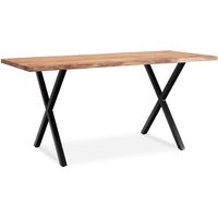 Schreibtisch 180 cm Akazie Massivholz Bürotisch Computertisch Baumkante von Wohnling