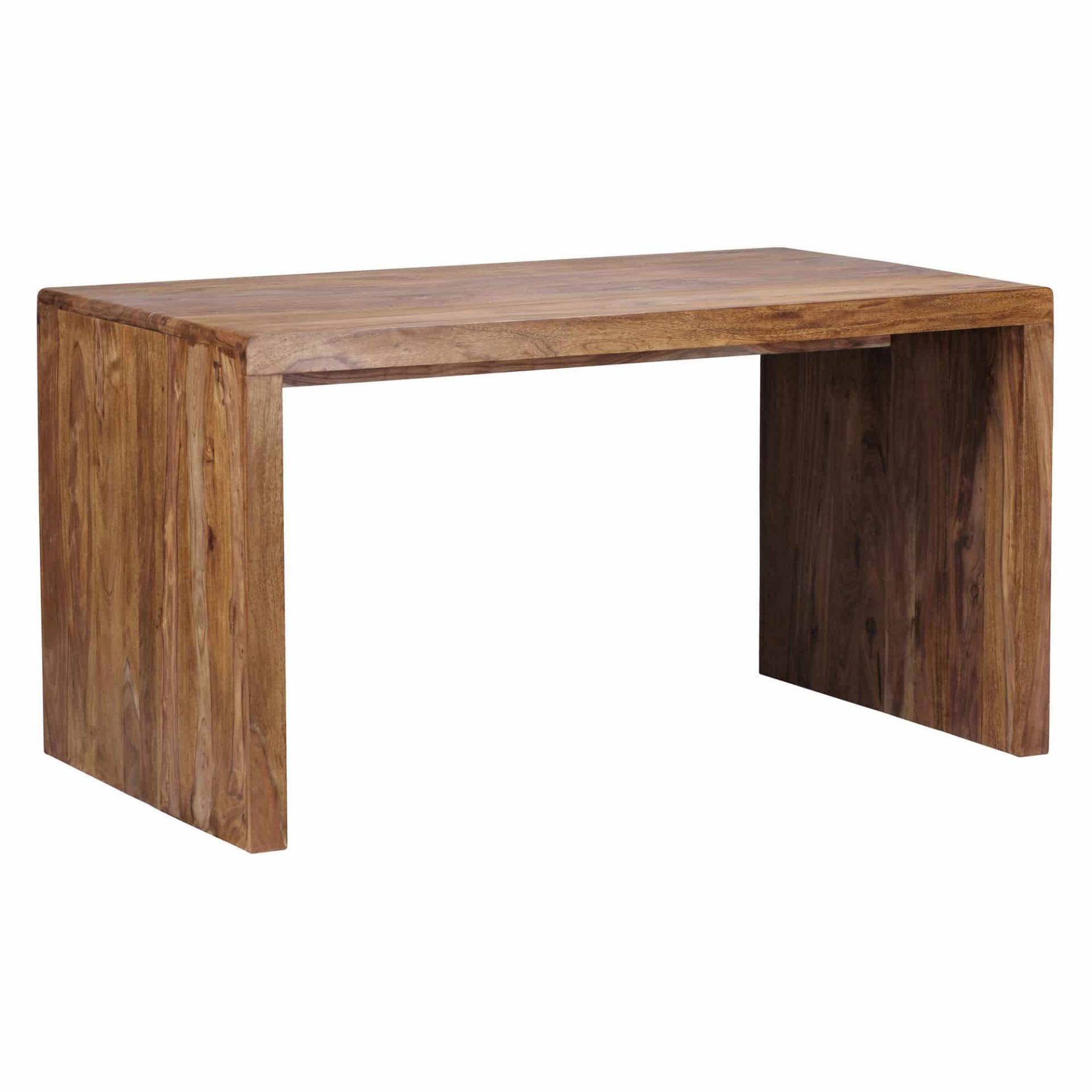 Schreibtisch BOHA Massiv-Holz Sheesham Computertisch 140 cm breit Echtholz Design Ablage Büro-Tisch Landhaus-Stil Büromöbel Modern Büroeinrichtung von Wohnling