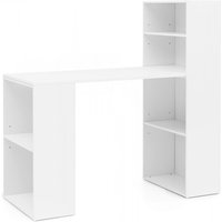 Schreibtisch mit Regal 120 x 120 x 53 cm Weiß von Wohnling
