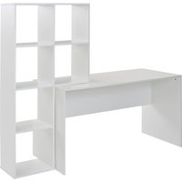 Schreibtisch mit Regal Weiß 170x59x143,5 cm von Wohnling
