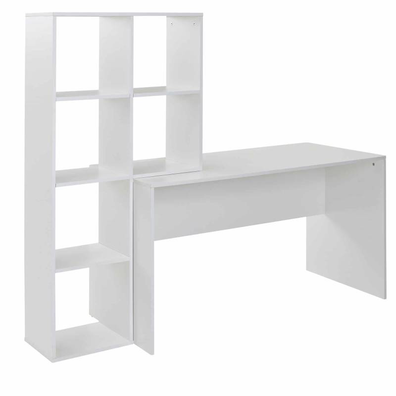 Schreibtisch mit Regal Weiß 170x59x143 von Wohnling