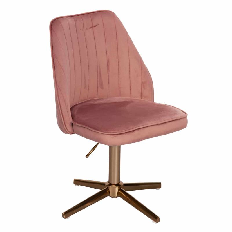 Schreibtischstuhl Rosa Samt Design Drehstuhl mit Lehne von Wohnling