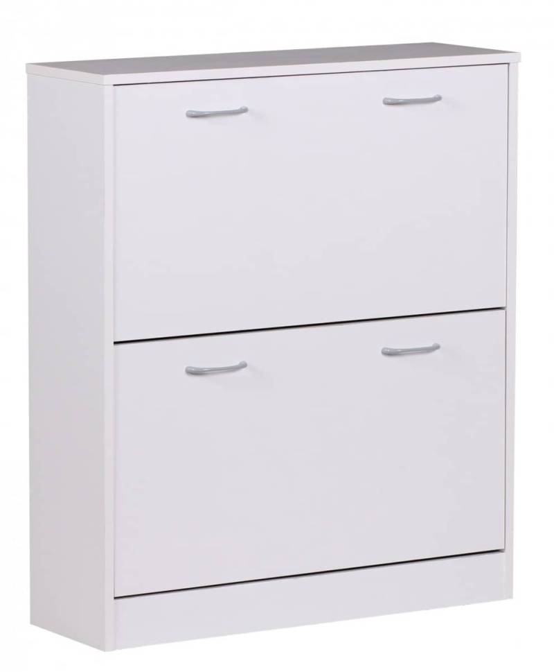 Schuhkipper KIEL Weiß matt 2 Fächer 75 x 87 x 24 cm von Wohnling