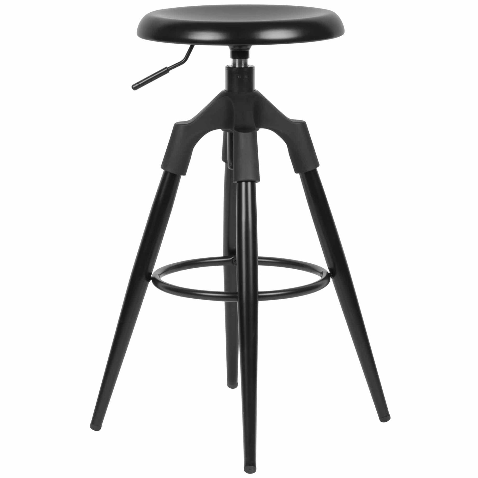 Schwarzer Industrial-Style Barhocker mit 360° Drehfunktion und Fußablage Schwarzer Industrial-Style Barhocker mit 360° Drehfunktion und Fußablage von Wohnling