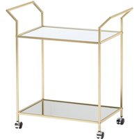 Servierwagen Gold 73x78x37 cm Glas / Metall von Wohnling