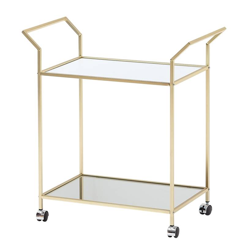 Servierwagen Gold Glas Metall 73x78x37cm Beistelltisch Teewagen auf Rollen von Wohnling