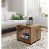 Sheesham Couchtisch Massiv 50 x 50 cm Massivholz von Wohnling