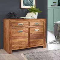 Sheesham Massiv Sideboard 90 x 40 x 70 cm montiert - Massivholz von Wohnling