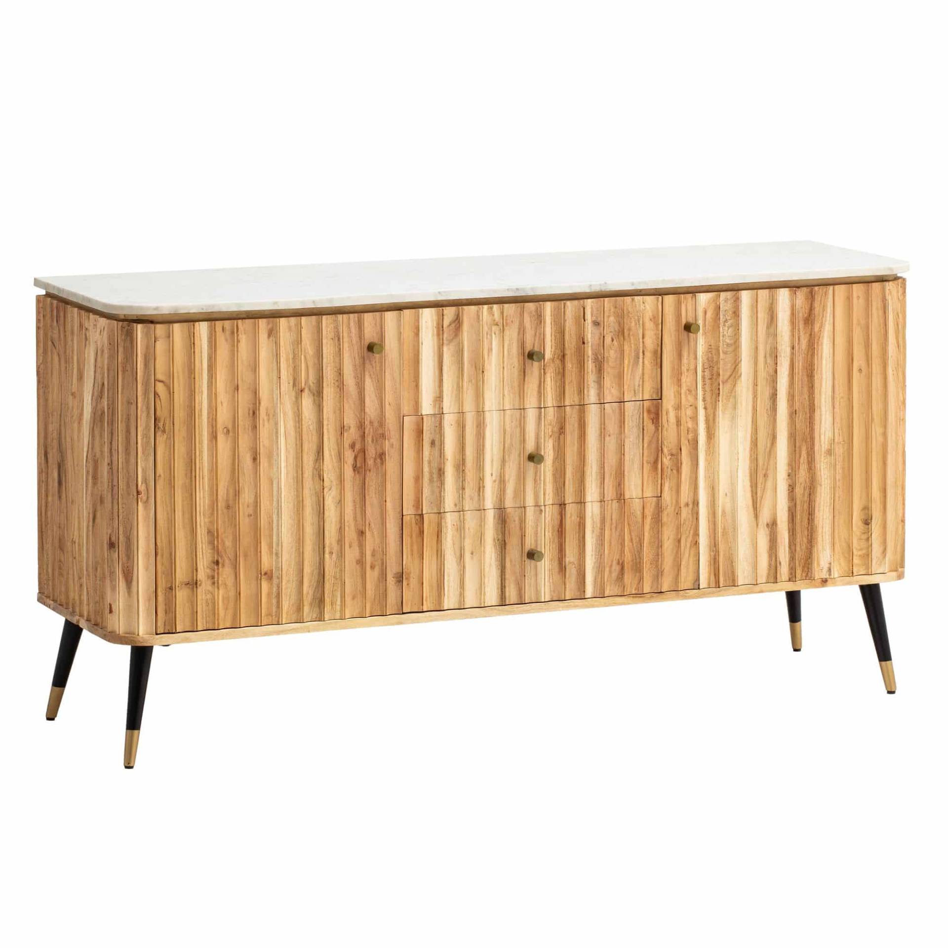 Sideboard 150x80x45 cm Akazie Massivholz Kommode Echter Marmor Sideboard 150x80x45 cm Akazie Massivholz Kommode Echter Marmor von Wohnling