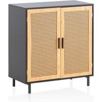 Sideboard 80 cm Anrichte Kommodenschrank Schwarz mit Wiener Geflecht Sideboard 80 cm Anrichte Kommodenschrank Schwarz mit Wiener Geflecht von Wohnling