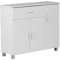 Sideboard Weiss 90 x 75 cm mit 3 Türen & 1 Schublade von Wohnling