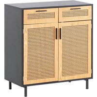 Sideboard schwarz Eiche Optik B/H/T: ca. 80x86,5x40 cm von Wohnling