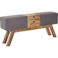 Sitzbank 120x56x30 cm Holz / Stoff Grau Sitzbank 120x56x30 cm Holz / Stoff Grau von Wohnling