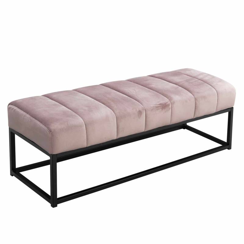 Sitzbank Samt Rosa 108x40x40 cm Flur Polsterbank mit Metallgestell von Wohnling