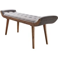 Sitzbank Stoff / Holz Polsterbank 125x51x38 cm Grau Bettbank Flurbank Sitzbank Stoff / Holz Polsterbank 125x51x38 cm Grau Bettbank Flurbank von Wohnling