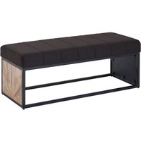 Sitzbank Stoff Schwarz 105x40x40 cm von Wohnling