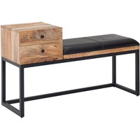 Sitzbank Ziegenleder / Massivholz 100x60x35 cm von Wohnling