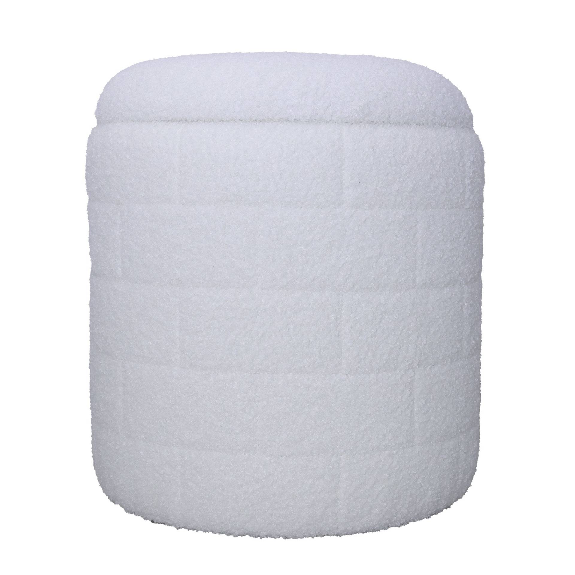 Sitzhocker mit Stauraum 40x40x45 cm Stoff Weiß abnehmbarer Deckel gepolstert Wohnzimmer von Wohnling