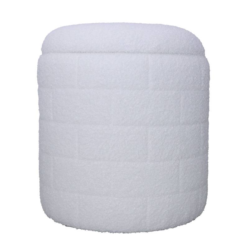 Sitzhocker mit Stauraum 40x40x45 cm Stoff Weiß abnehmbarer Deckel gepolstert Wohnzimmer von Wohnling