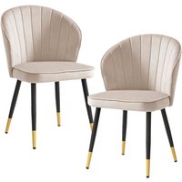 Stuhl 2er Set beige Polyester Stuhl 2er Set beige Polyester von Wohnling