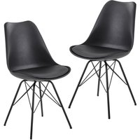 Stuhl 2er.-Set. schwarz Kunstleder Eisen B/H/T: ca. 58x86x48 cm Stuhl 2er.-Set. schwarz Kunstleder Eisen B/H/T: ca. 58x86x48 cm von Wohnling