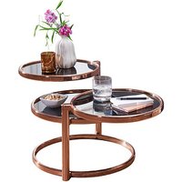 WOHNLING Couchtisch Glas schwarz 58,0 x 58,0 x 43,0 cm von Wohnling