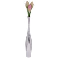 WOHNLING Deko Vase Bottle S Design Alu Aluminium-Dekoration Wohndeko modern Blumenvase silber Tischd von Wohnling