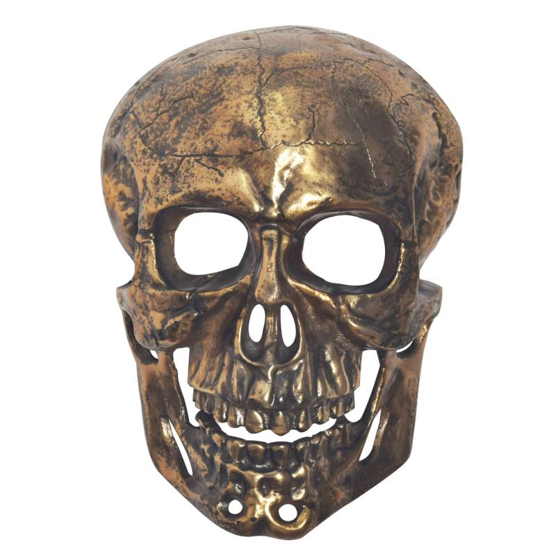 Wanddeko Totenkopf Aluminium Gold 41cm Schädel Modern Wandskulptur Wohnaccessoire von Wohnling