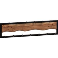 Wandgarderobe Hakenleiste Massivholz 80 cm Garderobe Flur Metall Modern von Wohnling